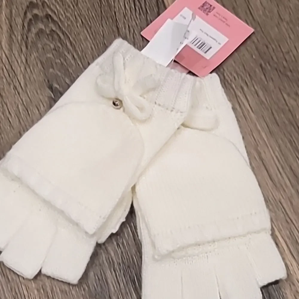 Kate Spade‎ Bow Top Pop Gloves- Cream
